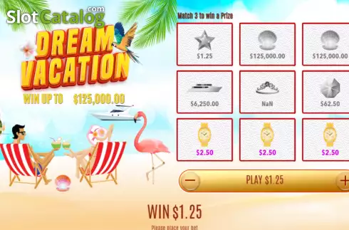 Win screen 2. Dream Vacation slot