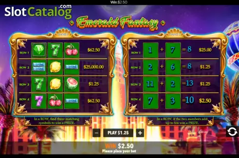Win screen 2. Emerald Fantasy Scratch Card slot