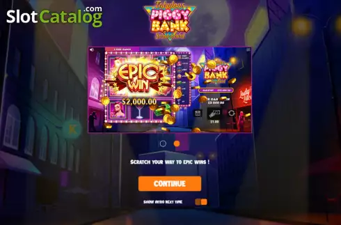 Start Game screen 2. Fabulous Piggy Bank Scratch Card slot