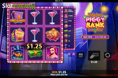 Win screen. Fabulous Piggy Bank Scratch Card slot