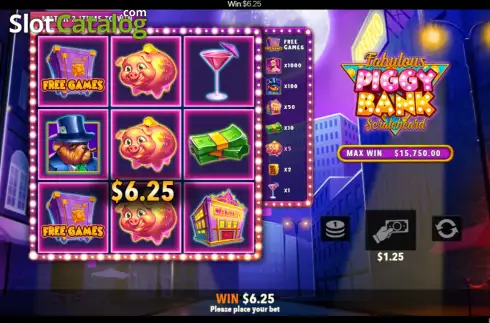 Win screen 2. Fabulous Piggy Bank Scratch Card slot