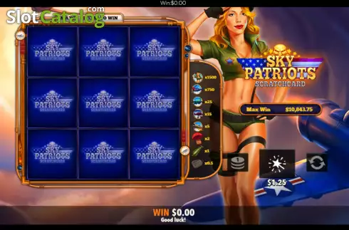 Game screen 2. Sky Patriots Scratchcard slot