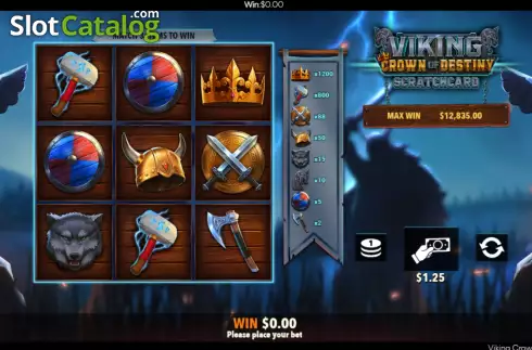 Game screen. Viking Crown Scratchcard slot