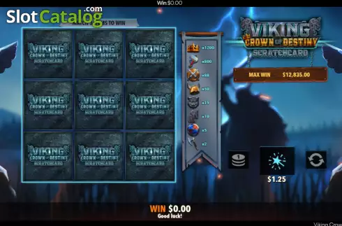Game screen 2. Viking Crown Scratchcard slot