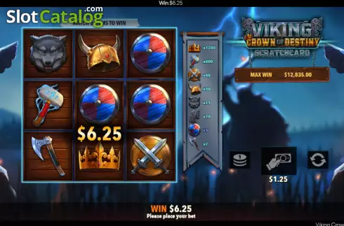 Win Game screen 2. Viking Crown Scratchcard slot