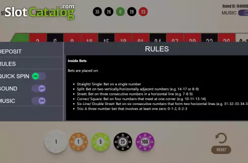 Game Rules Screen 2. American Roulette (Flipluck) slot