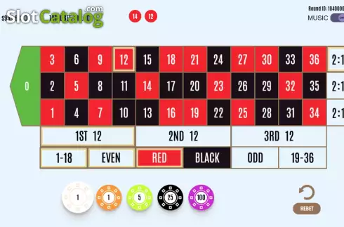 Game Screen 4. European Roulette (Flipluck) slot