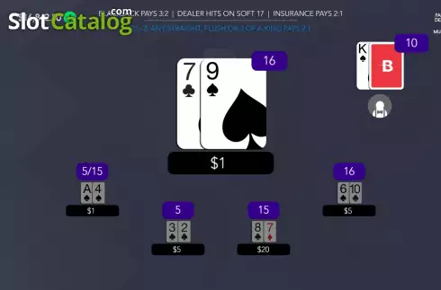 Game Screen 2. 5 Handed Vegas Blackjack slot