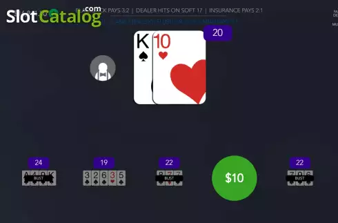 Win Screen. 5 Handed Vegas Blackjack slot