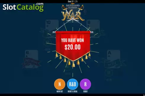 Win Screen 2. Multihand Casino War slot