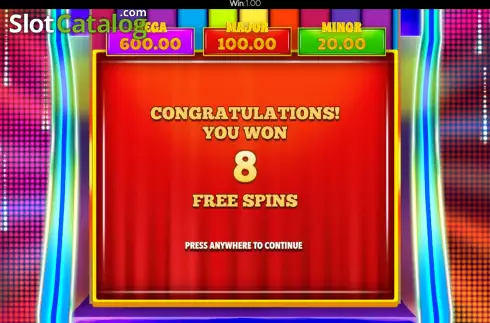 Free Spins screen. Spin It Vegas slot