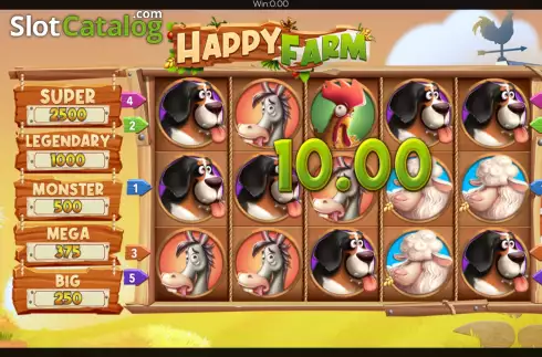 Win screen 3. Happy Farm (Flipluck) slot