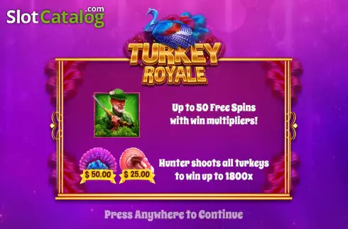 Intro screen. Turkey Royale slot