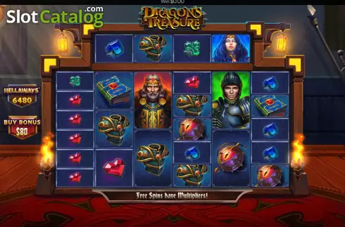 Game screen. Dragon's Treasure slot
