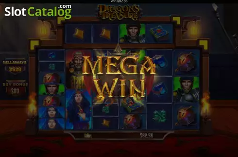 Win screen. Dragon's Treasure slot
