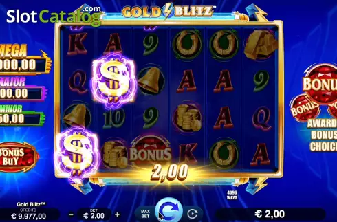 Win Screen. Gold Blitz slot