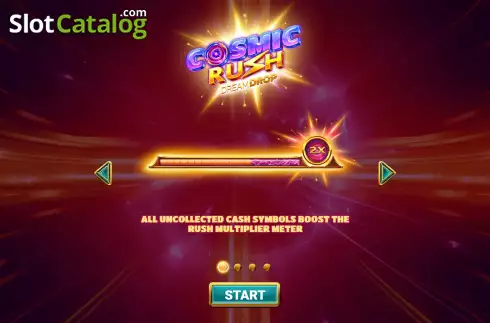 Start Screen. Cosmic Rush slot