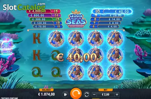 Win Screen. Gods of Seas Triton's Fortune slot