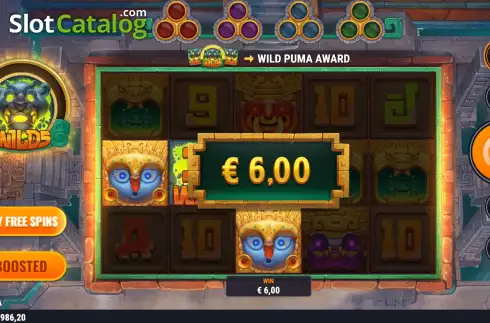 Win Screen. 4 Masks of Inca slot