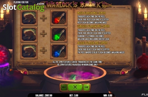 Respins Feature. Warlock's Book slot