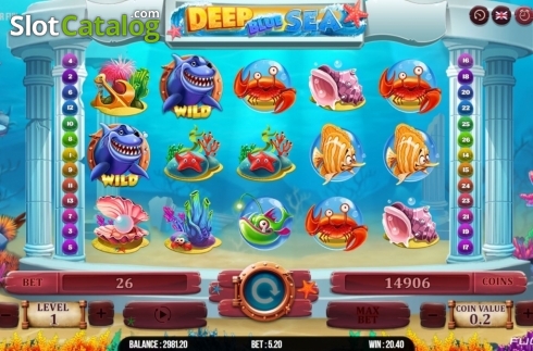 Win Screen. Deep Blue Sea slot