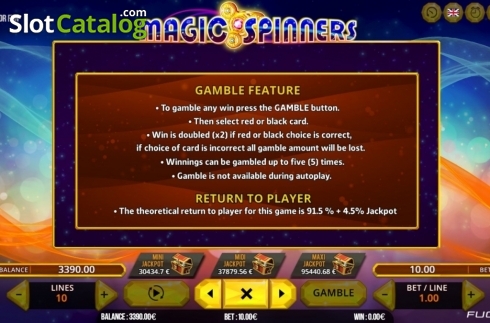 Features 3. Magic Spinners slot