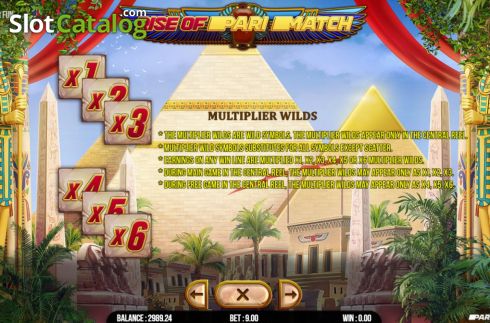 Game Features screen 2. Rise of Parimatch slot