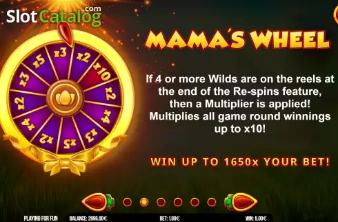 Game Feature screen 2. Fat Mama's Wheel slot