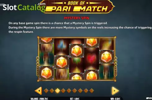 Game Features screen 3. Book of Parimatch slot
