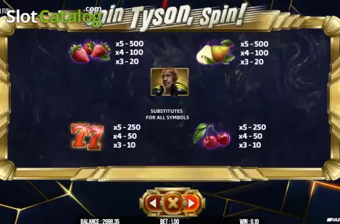 Ecran6. Spin Tyson, Spin! slot