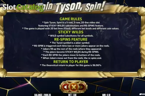 Ecran9. Spin Tyson, Spin! slot