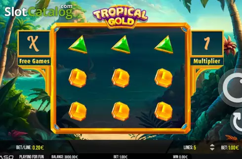 Game Screen. Tropical Gold slot