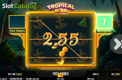 Win Screen. Tropical Gold slot