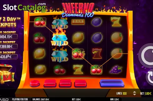 Bildschirm5. Inferno Diamonds 100 slot