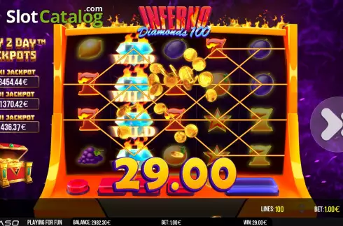 Bildschirm7. Inferno Diamonds 100 slot