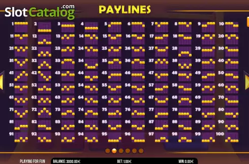 PayLines Screen. Inferno Diamonds 100 slot