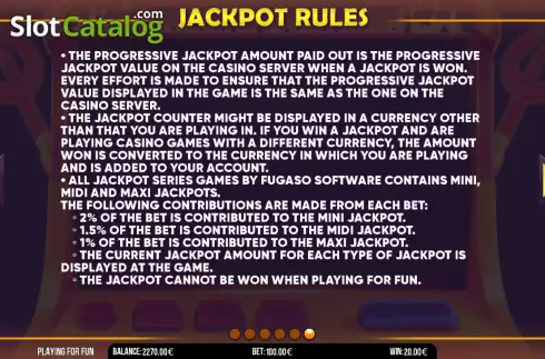 Jackpot Rules screen 2. Inferno Devil 100 slot