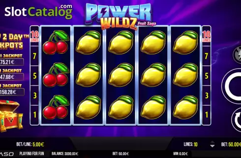 Reels screen. Power Wildz: Fruit Saga slot