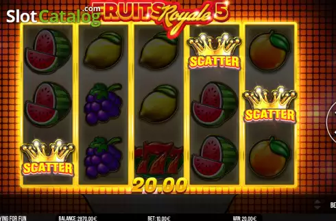 Win screen. Fruits Royale 5 slot