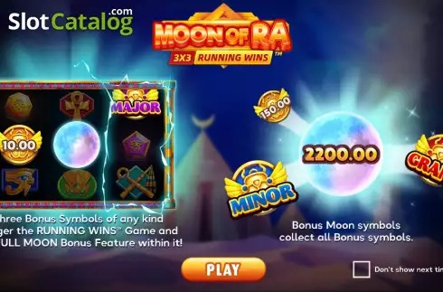 Intro screen. Moon of Ra slot
