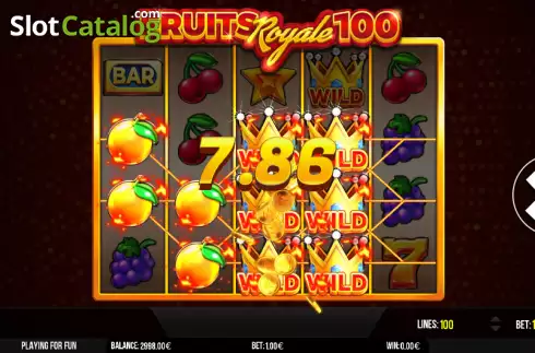 Win screen. Fruits Royale 100 slot