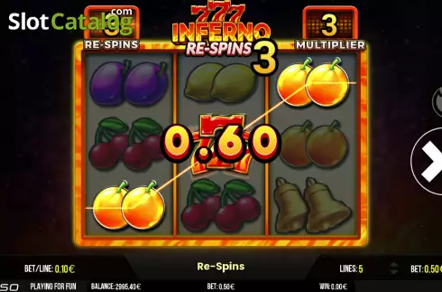Win screen 2. Inferno 777 Re-spins slot