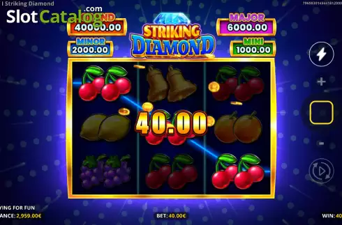 Win screen. Striking Diamond slot