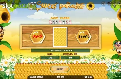 Risk (Double up) game screen. Sweet Paradise slot