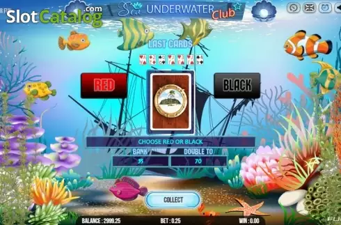 Risk (Double up) game screen. Sea Underwater Club slot