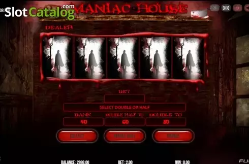 Risk (Double up) game screen. Maniac House slot
