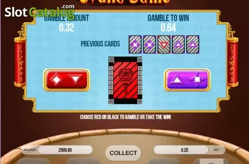 Risk (Double up) game screen. Grand Sumo slot