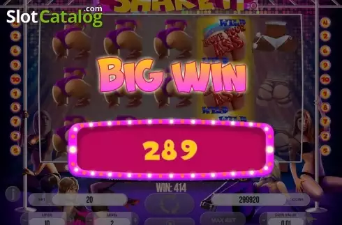 Big Win screen. Shake It slot