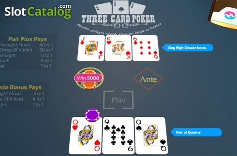 Win screen 2. Three Card Poker (FunFair) slot