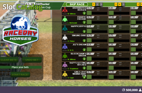 Reel Screen. Raceday Horses slot